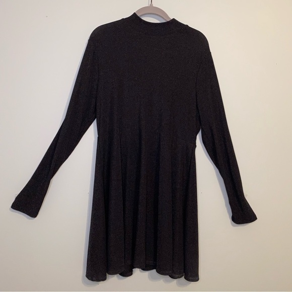 Wild Fable Long Sleeve Mock Neck Sparkle Dress, size XXL, Black/silver - Picture 1 of 10